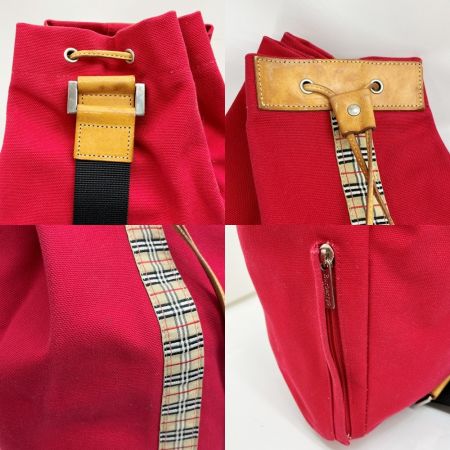  BURBERRY BLUE LABEL バーバリーブルーレーベル ワンショルダー ボディーバッグ ノバチェック キャンバス  レッド