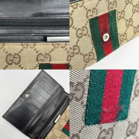  GUCCI グッチ 長財布 GGキャンバス 毛羽立ち有り 035.2888.2092 ブラウン
