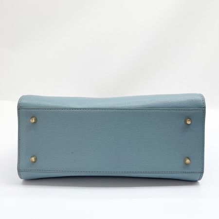  FURLA フルラ MAE マエ 2WAY ショルダーバッグ ブルー ストラップ付 青みがかったグレー