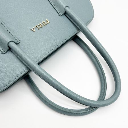  FURLA フルラ MAE マエ 2WAY ショルダーバッグ ブルー ストラップ付 青みがかったグレー