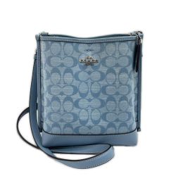◆◆ COACH コーチ ショルダーバッグ モリー バケット22 シグネチャー CH230 スカイブルー Bランク
