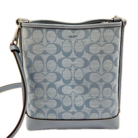  COACH コーチ ショルダーバッグ モリー バケット22 シグネチャー CH230 スカイブルー