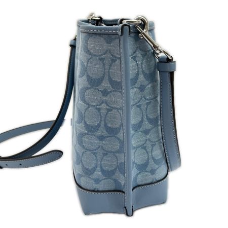  COACH コーチ ショルダーバッグ モリー バケット22 シグネチャー CH230 スカイブルー