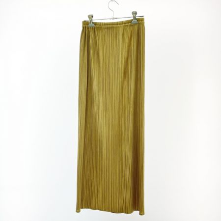  ISSEY MIYAKE イッセイミヤケ プリーツスカート プリーツプリーズ サイズ３ ミセス  カーキ