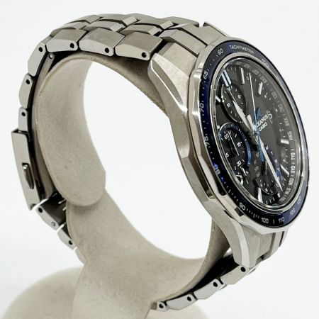  CASIO カシオ オシアナス マンタ 電波ソーラー 腕時計 ステンレススチール OCW-S7000 ネイビー