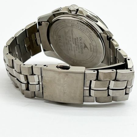  CASIO カシオ オシアナス マンタ 電波ソーラー 腕時計 ステンレススチール OCW-S7000 ネイビー