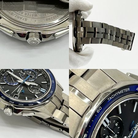  CASIO カシオ オシアナス マンタ 電波ソーラー 腕時計 ステンレススチール OCW-S7000 ネイビー