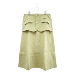 ◆◆ Y's ワイズ ロングスカート size2 コットン レディース  YS-S30-055 ベージュ Aランク