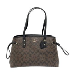 ◆◆ COACH コーチ ハンドバッグ レディース F57842 ブラウン x ブラック Aランク
