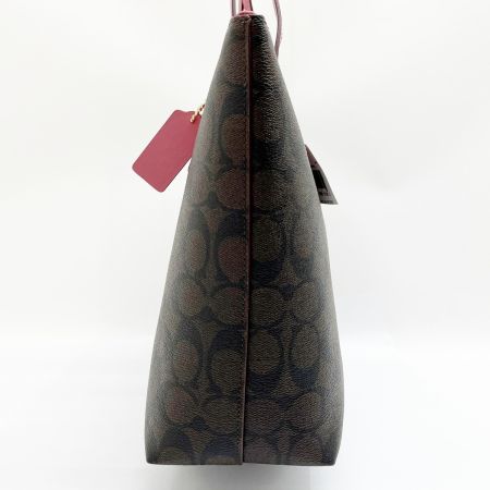  COACH コーチ ハンドバッグ トートバッグ シグネチャー ピンク CN626 ブラウン