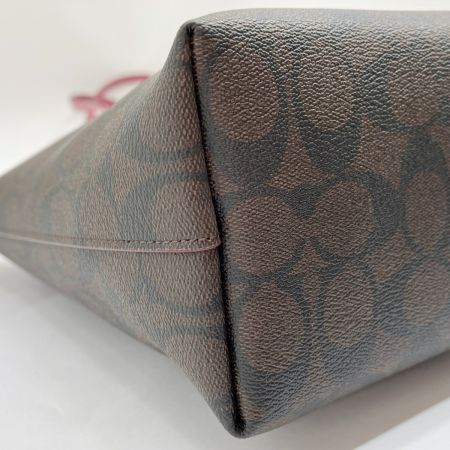  COACH コーチ ハンドバッグ トートバッグ シグネチャー ピンク CN626 ブラウン