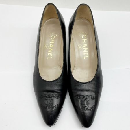  CHANEL シャネル パンプス SIZE 23.5cm アウトソール後付け有り ブラック