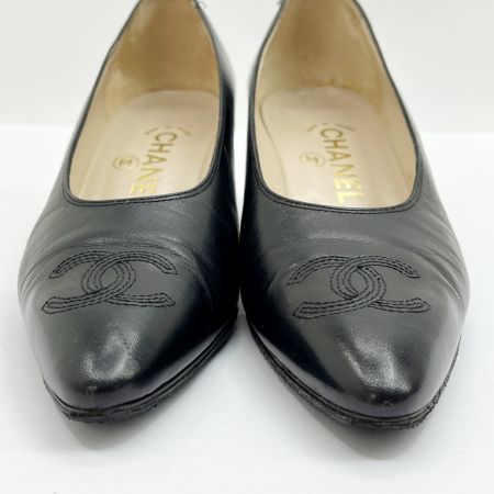  CHANEL シャネル パンプス SIZE 23.5cm アウトソール後付け有り ブラック