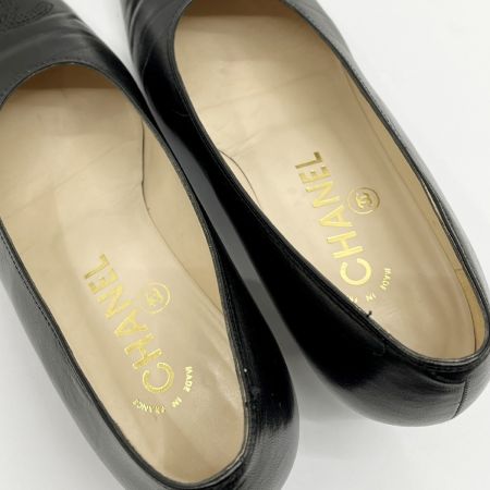  CHANEL シャネル パンプス SIZE 23.5cm アウトソール後付け有り ブラック
