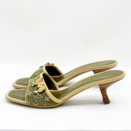  LOUIS VUITTON ルイヴィトン サンダル ミュール 37 1/2 AR0026 オリーブ