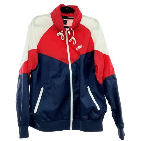  NIKE ナイキ ナイロンジャケット Lサイズ ウィンドランナーフーデット 赤×紺×白