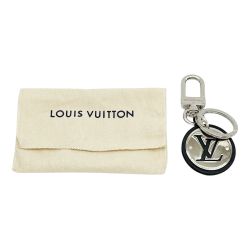 ◆◆ LOUIS VUITTON ルイヴィトン M00741 LVカットサークル キーリング 布袋付  シルバー×ブラック Bランク