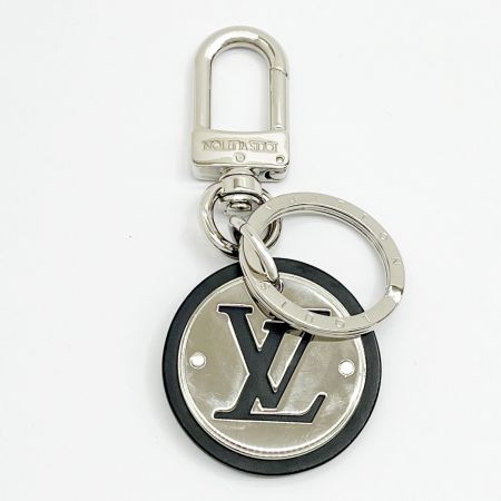 LOUIS VUITTON ルイヴィトン M00741 LVカットサークル キーリング 布袋付  シルバー×ブラック