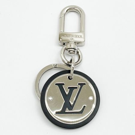 LOUIS VUITTON ルイヴィトン M00741 LVカットサークル キーリング 布袋付  シルバー×ブラック