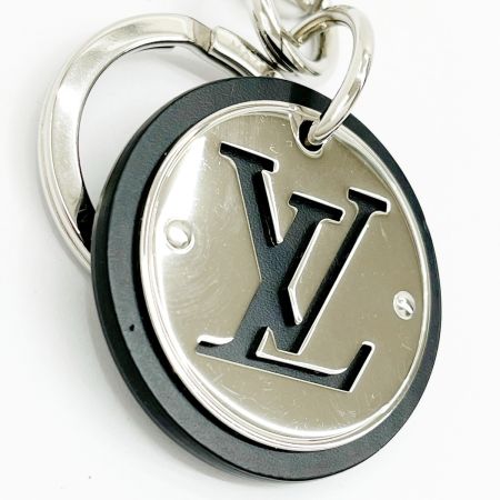  LOUIS VUITTON ルイヴィトン M00741 LVカットサークル キーリング 布袋付  シルバー×ブラック