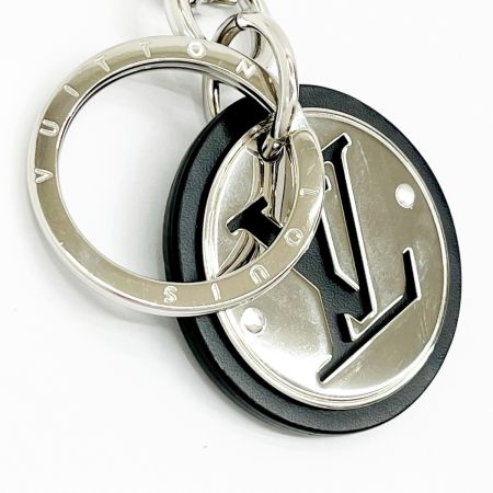  LOUIS VUITTON ルイヴィトン M00741 LVカットサークル キーリング 布袋付  シルバー×ブラック