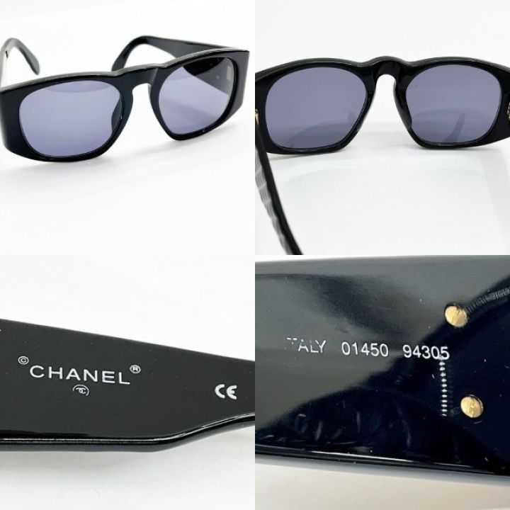 CHANEL ブラック サングラス ケース付き CHANELシャネル マトラッセ