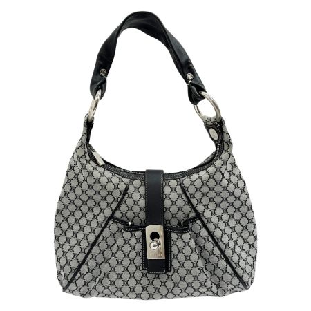  CELINE セリーヌ ハンドバッグ キャンバス×レザー マカダム グレー