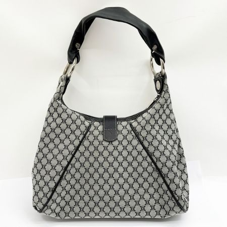  CELINE セリーヌ ハンドバッグ キャンバス×レザー マカダム グレー