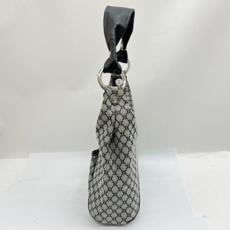  CELINE セリーヌ ハンドバッグ キャンバス×レザー マカダム グレー