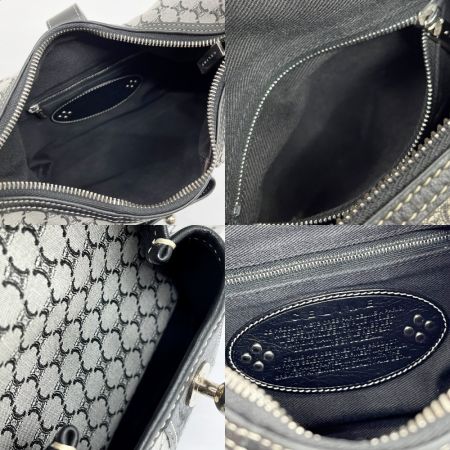  CELINE セリーヌ ハンドバッグ キャンバス×レザー マカダム グレー