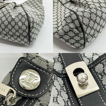  CELINE セリーヌ ハンドバッグ キャンバス×レザー マカダム グレー