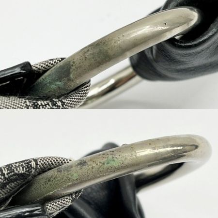  CELINE セリーヌ ハンドバッグ キャンバス×レザー マカダム グレー