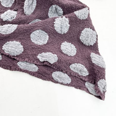  ISSEY MIYAKE イッセイミヤケ カーディガン チュニック丈 ドット柄 パープル
