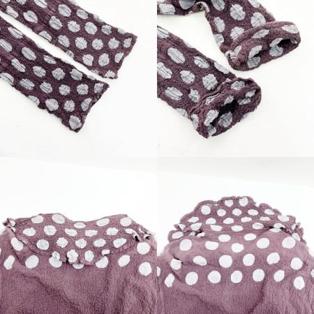  ISSEY MIYAKE イッセイミヤケ カーディガン チュニック丈 ドット柄 パープル