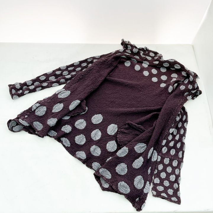 ISSEY MIYAKE イッセイミヤケ カーディガン チュニック丈 ドット柄 