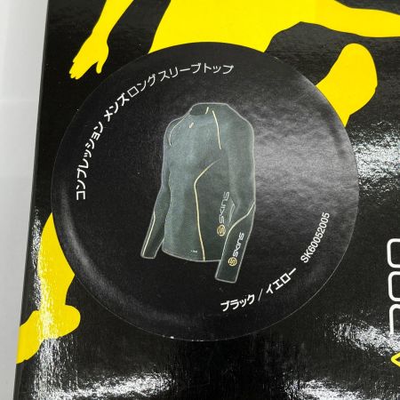  SKINS コンプレッション メンズ ロングスリーブトップ ロングタイツ 上下セット L A200 ブラック/イエロー