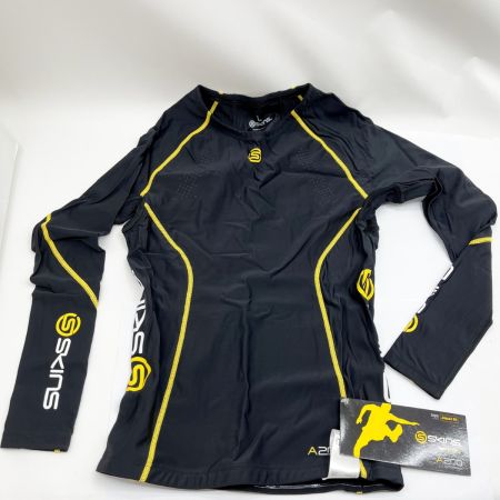  SKINS コンプレッション メンズ ロングスリーブトップ ロングタイツ 上下セット L A200 ブラック/イエロー