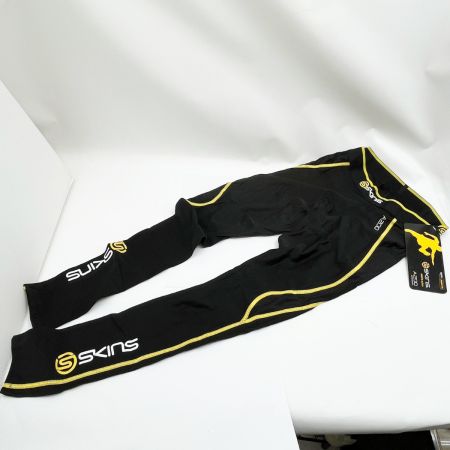 SKINS コンプレッション メンズ ロングスリーブトップ ロングタイツ 上下セット L A200 ブラック/イエロー