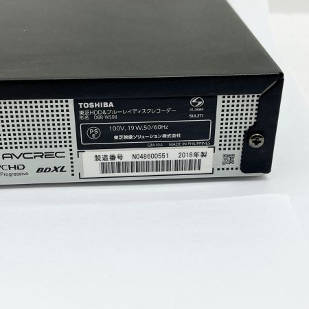  TOSHIBA 東芝 ブルーレイレコーダー 2018年製 リモコン付 DBR-W508