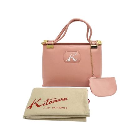  Kitamura キタムラ ハンドバッグ 布袋付 ピンク