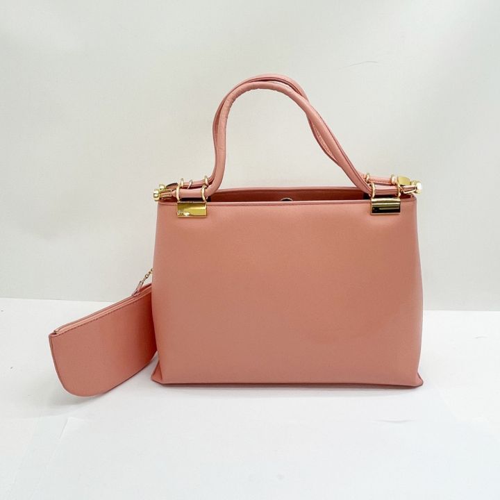 【新品未使用】Kitamuraキタムラレザーバッグサーモンピンク Kitamura◇Kitamura/キタムラ/ハンドバッグ/レザー/キャメル/無地