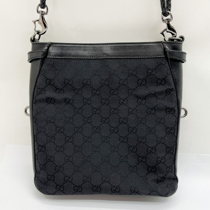GUCCI グッチ GGキャンバス×レザー ショルダーバッグ 109106 ブラック