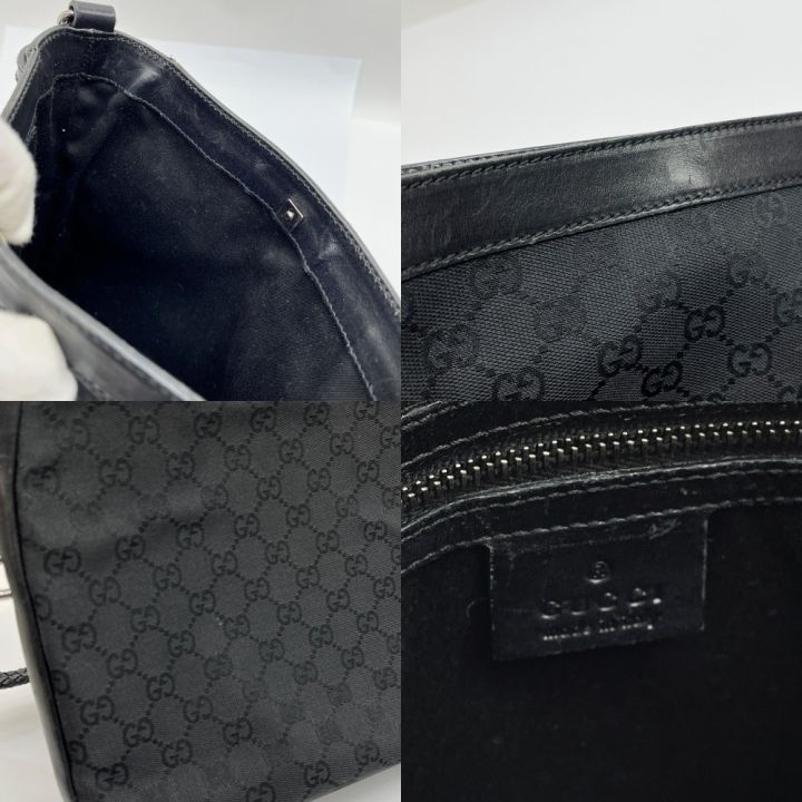 GUCCI グッチ GGキャンバス×レザー ショルダーバッグ 109106 ブラック
