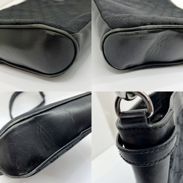 GUCCI グッチ GGキャンバス×レザー ショルダーバッグ 109106 ブラック