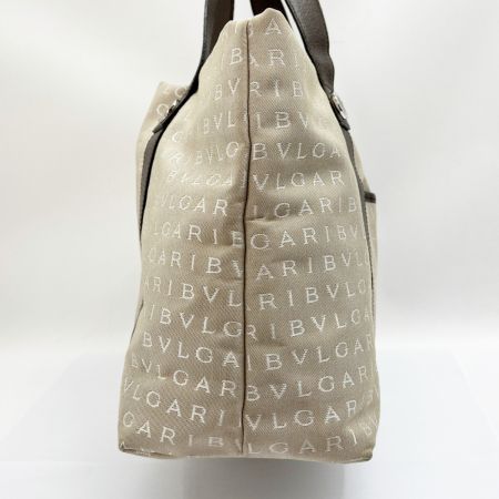 BVLGARI ブルガリ トートバッグ ロゴマニア ベージュ レディース 22282