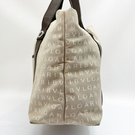  BVLGARI ブルガリ トートバッグ ロゴマニア ベージュ レディース 22282