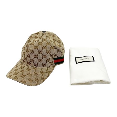 GUCCI グッチ 帽子 キャップ GG柄 200035 Lサイズ 59cm ベージュ