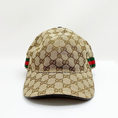  GUCCI グッチ 帽子 キャップ GG柄 200035 Lサイズ 59cm ベージュ