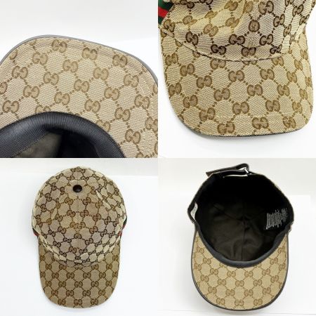  GUCCI グッチ 帽子 キャップ GG柄 200035 Lサイズ 59cm ベージュ