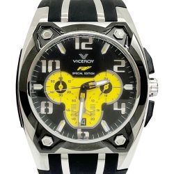 ◆◆ VICROY バーセロイ 腕時計 クォーツ ラバー ブラック×イエロー フェルナンドアロンソコレクション Bランク